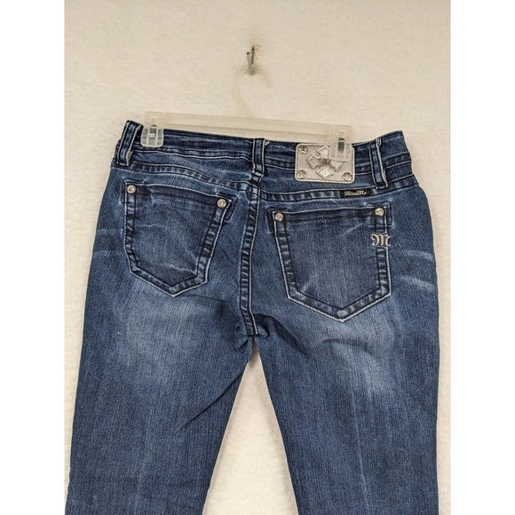 Miss Me Wild Flower Mid Rise Embellished Front Inseam (33") Jeans Size 29 - Picture 10 of 16